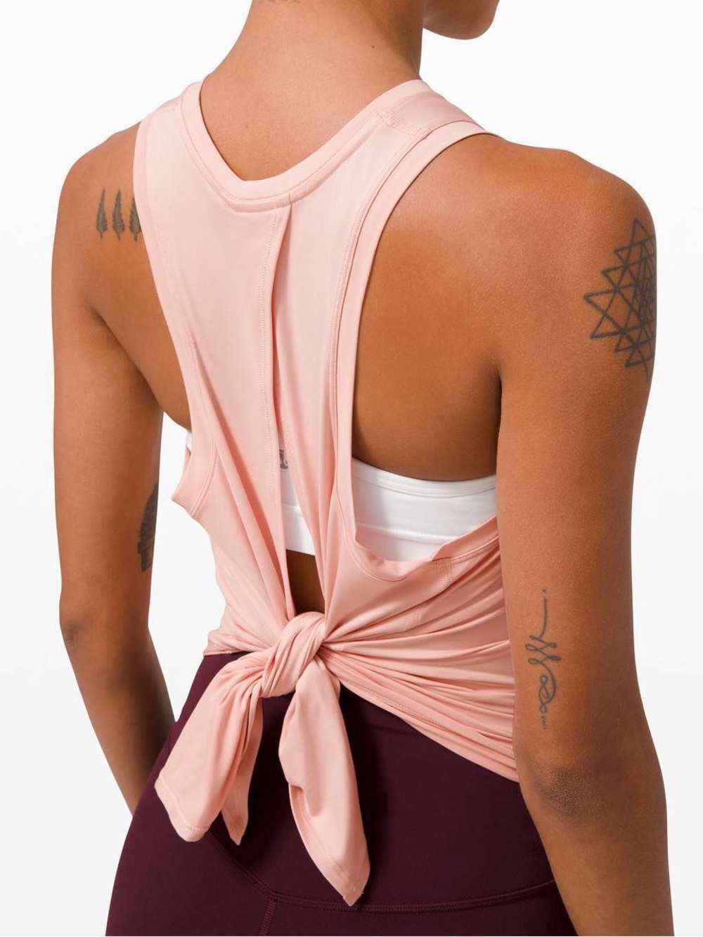 Open-Back Knot Athletic Tank in Pale Pink - Lululemon All Tied Up Tank Top